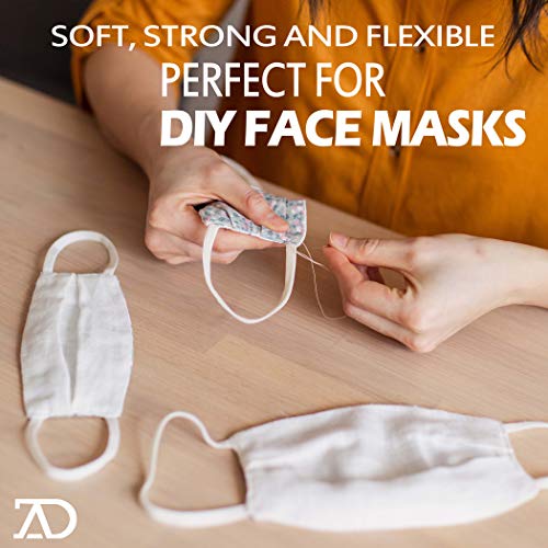 Stretchy Elastic Band for Sewing - 1/4" Heavy Bungee - DIY Crafts - Knit Braided Cord - 10 Yards (Black)