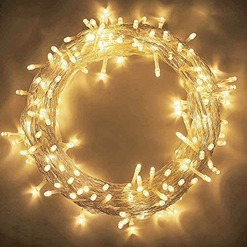 MYGOTO 98FT 200 LEDs String Lights Waterproof Fairy Lights 8 Modes with Memory 30V UL Certified Power Supply for Home, Garden, Wedding, Party, Christmas Decoration Indoor Outdoor (Warm White)