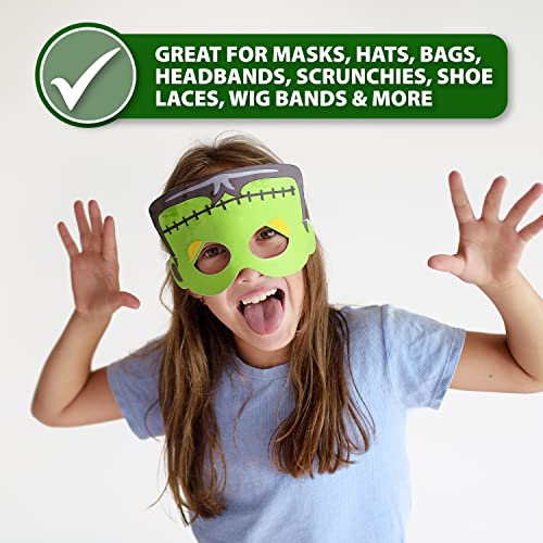 Mandala Crafts Flat Elastic Band, Braided Stretch Strap Cord Roll for Sewing and Crafting; 1/4 inch 6mm 50 Yards Green