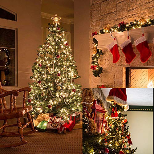 MYGOTO 98FT 200 LEDs String Lights Waterproof Fairy Lights 8 Modes with Memory 30V UL Certified Power Supply for Home, Garden, Wedding, Party, Christmas Decoration Indoor Outdoor (Warm White)