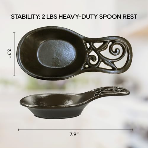 Vintage Spoon Rest, Kitchen Spoon Rest Cast Iron Utensil Rest Ladle Spoon Holder for Cooking Home Decor