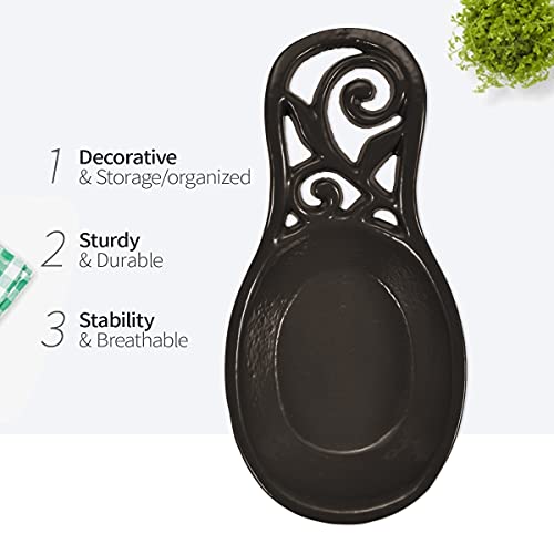 Vintage Spoon Rest, Kitchen Spoon Rest Cast Iron Utensil Rest Ladle Spoon Holder for Cooking Home Decor
