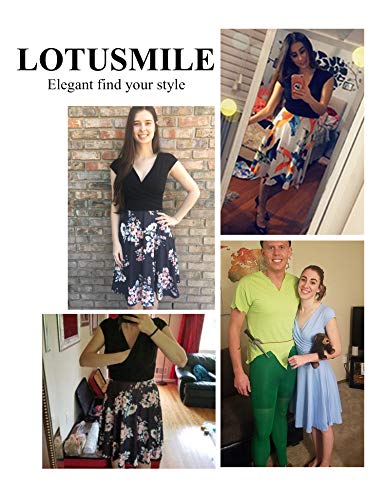 Lotusmile Elegant Dresses, Womens Casual Dress A Line Cap Sleeve V Neck XX-Large, SkyBlue