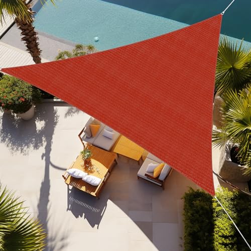 Shade&Beyond Sun Shade Sail Triangle 20'x20'x20' UV Block for Yard Patio Lawn Garden Deck Rust Red Color