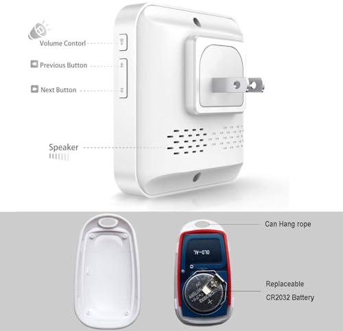 Wireless Caregiver Pager, FullHouse Smart SOS Call Button for Elderly Patient Personal Care in Home Alert System, 500+ Feet Range (3 Call Buttons + 2 Receivers)