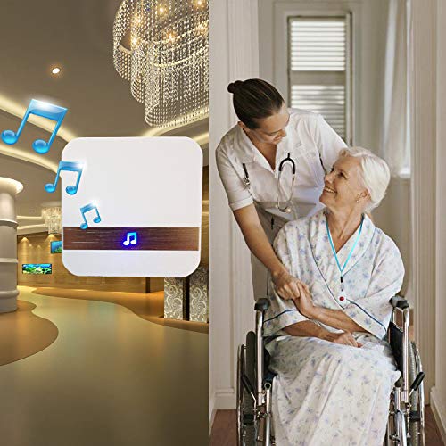 Wireless Caregiver Pager, FullHouse Smart SOS Call Button for Elderly Patient Personal Care in Home Alert System, 500+ Feet Range (3 Call Buttons + 2 Receivers)