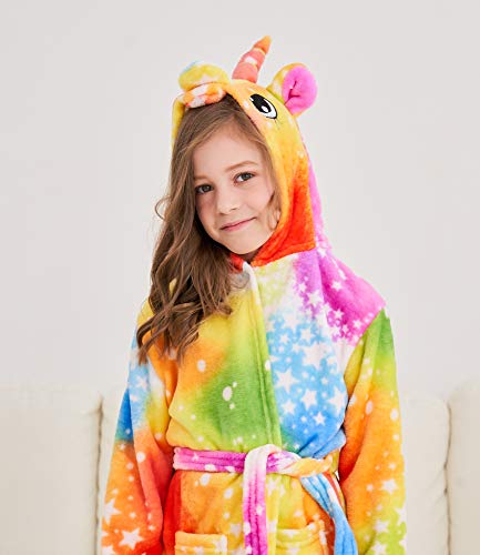 Unicorn Hooded Bathrobe - Galaxy Design (Girls, 10-11)