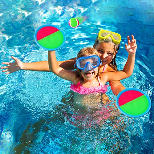 Toss and Catch Ball Game Ball Catch Game Paddle Game Set with 2 Paddles, 2 Balls and 1 Storage Bag Perfect Outdoor Toy Gift for Kids (Upgraded Version)