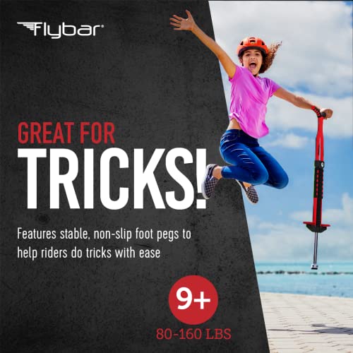 Flybar Pogo Stick for Kids, Ages 9+ (Red/Black)