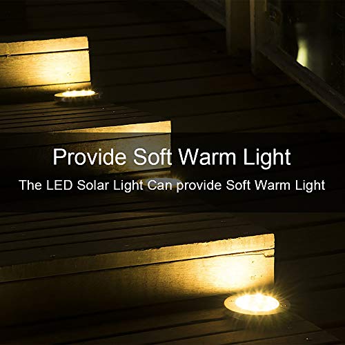 ZGWJ Solar Ground Lights,8 LED Solar Garden Lights Disk Lights Outdoor Waterproof Landscape Lights for Yard Walkway Patio Lawn Driveway Decoration (8 Pack Warm White)