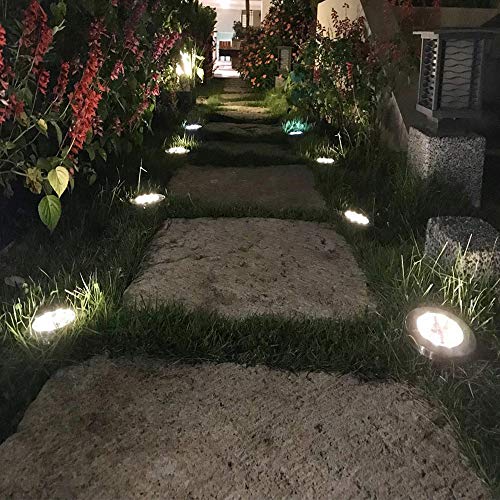 ZGWJ Solar Ground Lights,8 LED Solar Garden Lights Disk Lights Outdoor Waterproof Landscape Lights for Yard Walkway Patio Lawn Driveway Decoration (8 Pack Warm White)