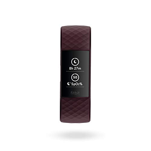 Fitbit Charge 4 Fitness and Activity Tracker with Built-in GPS, Heart Rate, Sleep & Swim Tracking, Rosewood/Rosewood, One Size (S &L Bands Included)