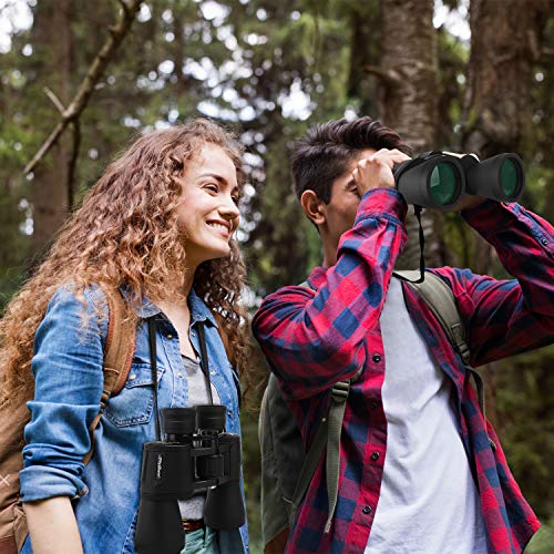 SkyGenius 10 x 50 Powerful Binoculars for Adults Durable Full-Size Clear Binoculars for Bird Watching Travel Sightseeing Hunting Wildlife Watching Outdoor Sports Games and Concerts