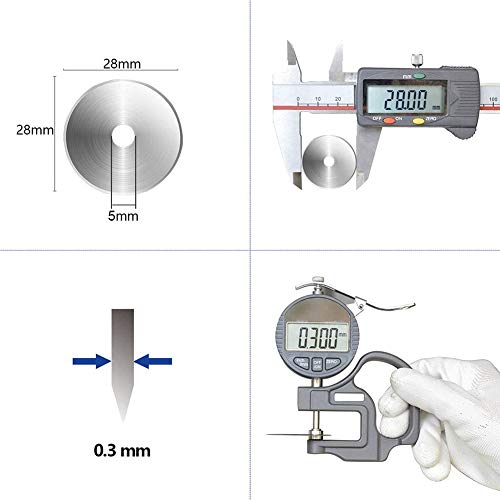 Rotary Cutter Blades 28mm by KISSWILL - Fits Fiskars 28mm Rotary Cutter Replacement, Sharp and Durable (28MM)