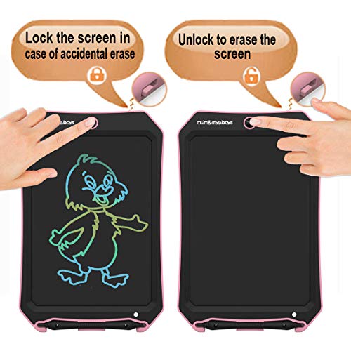 Spring& Color LCD Writing Board for Children's Toys for 3-12 Year Old Girls, 8.5 inch Drawing and Writing Board with Lock Erase Button. Best Christmas Gift (Pink-hc)