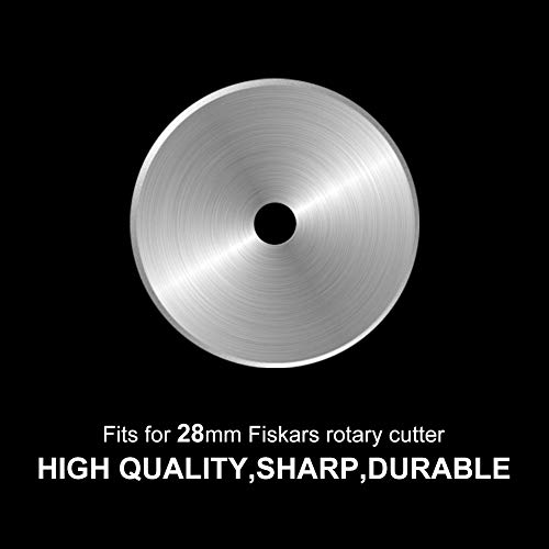Rotary Cutter Blades 28mm by KISSWILL - Fits Fiskars 28mm Rotary Cutter Replacement, Sharp and Durable (28MM)