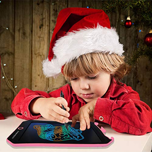 Spring& Color LCD Writing Board for Children's Toys for 3-12 Year Old Girls, 8.5 inch Drawing and Writing Board with Lock Erase Button. Best Christmas Gift (Pink-hc)