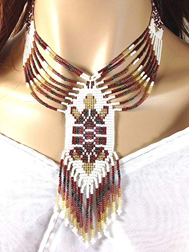 Bear Paw Turtle Design Jewelry Set Necklace Earrings Bracelet Handmade (White Brown)