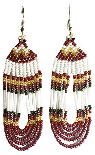 Bear Paw Turtle Design Jewelry Set Necklace Earrings Bracelet Handmade (White Brown)