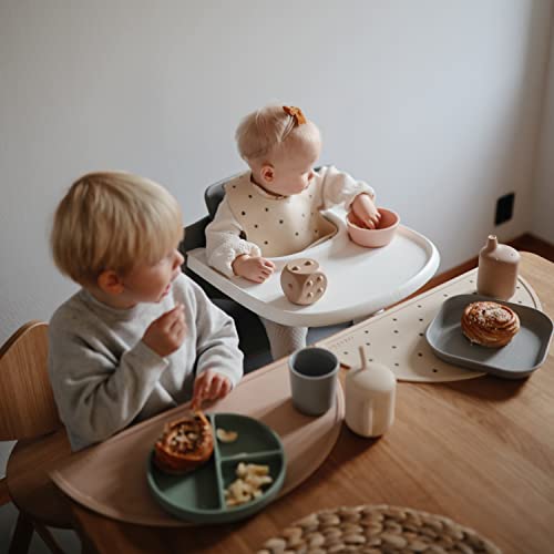 mushie Silicone Baby Bib | Adjustable Fit Waterproof Bibs (Warm Taupe)