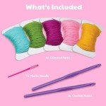 4M 3625 Easy-To-Do Crochet Kit - DIY Arts & Crafts Yarn Gift for Kids & Teens, Boys & Girls