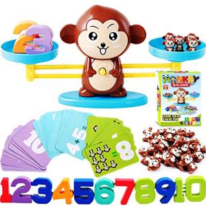 CozyBomB Monkey Balance Counting Cool Math Games - STEM Toys for 3 4 5 Year olds Cool Math Educational Kindergarten - Number Learning Material for Boys and Girls