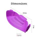Kitchen Gizmo Snap N Strain | Purple Strainer with Clip-On Silicone Colander | Fits all Pots, Bowls, and Round Cookware