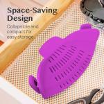 Kitchen Gizmo Snap N Strain | Purple Strainer with Clip-On Silicone Colander | Fits all Pots, Bowls, and Round Cookware