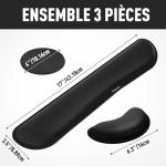 Gimars Upgrade Enlarge Gel Memory Foam Set Keyboard Wrist Rest Pad, Mouse Wrist Cushion Support for Office, Computer, Laptop, Mac, Comfortable, Lightweight for Easy Typing Pain Relief, Black