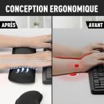 Gimars Upgrade Enlarge Gel Memory Foam Set Keyboard Wrist Rest Pad, Mouse Wrist Cushion Support for Office, Computer, Laptop, Mac, Comfortable, Lightweight for Easy Typing Pain Relief, Black