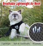 Cat Harnesses and Puppy Harness with Leashes Set, Escape Proof Cat Harness, Adjustable Reflective Soft Mesh Vest Fit Puppy Kitten Rabbit Ferrets's Outdoor Harness (Black, M, Chest: 13" - 14")