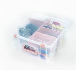 ArtBin 6990RK Super Satchel Double Deep, Portable Art & Craft Organizer with Handle, [1] Plastic Storage Case, Clear with Rose Gold Accents