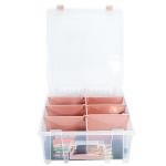 ArtBin 6990RK Super Satchel Double Deep, Portable Art & Craft Organizer with Handle, [1] Plastic Storage Case, Clear with Rose Gold Accents