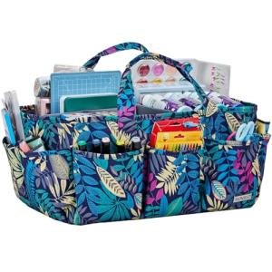 HOMEST Large Craft Caddy, Storage Bin for Sewing & Knitting & Crochet, Art Supplies Organizer Basket