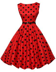 Polka Dot 1950's Vintage Wiggle Dresses A-Line Size XL F-7