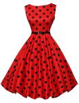 Polka Dot 1950's Vintage Wiggle Dresses A-Line Size XL F-7