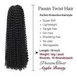 8 Pack Passion Twist Hair 18 Inch Passion Twist Crochet Hair Ombre Water Wave Crochet Braiding Hair Extensions (1B)