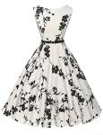 GRACE KARIN Sleeveless Cocktail Party Swing Dresses Floral Print Size L F-11