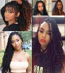8 Pack Passion Twist Hair 18 Inch Passion Twist Crochet Hair Ombre Water Wave Crochet Braiding Hair Extensions (1B)