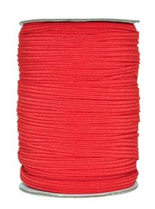 Mandala Crafts Flat Elastic Band, Braided Stretch Strap Cord Roll for Sewing and Crafting; 1/4 inch 6mm 50 Yards Red