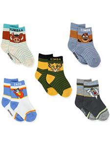 The Lion King Toddler Boys Girls 5 Pack Crew Socks Set (Shoe: 7-10 (Sock: 4-6), 5 Pack Crew)