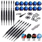 WIN.MAX Darts Plastic Tip,Soft Tip Darts Set,12 Pcs 18 Gram with 100 Extra Dart Tips,12 Flights, Flight Protectors and Tool Kit for Electronic Dart Board