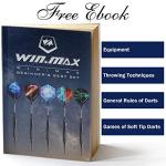 WIN.MAX Darts Plastic Tip,Soft Tip Darts Set,12 Pcs 18 Gram with 100 Extra Dart Tips,12 Flights, Flight Protectors and Tool Kit for Electronic Dart Board