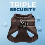 Voyager Step-In Plush Dog Harness â Soft Plush, Step In Vest Harness for Small and Medium Dogs â By Best Pet Supplies - Chocolate Suede, Medium (Chest: 16" - 18")