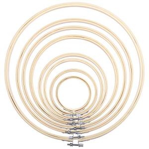 8 Pieces Embroidery Hoops Adjustable Bamboo Circle Cross Stitch Hoop Ring 3 inch to 12 inch for Embroidery,Cross Stitch,Craft Art Handy Sewing