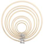 8 Pieces Embroidery Hoops Adjustable Bamboo Circle Cross Stitch Hoop Ring 3 inch to 12 inch for Embroidery,Cross Stitch,Craft Art Handy Sewing
