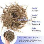 AISI BEAUTY Tousled Updo Hair Pieces Messy Bun Hair Scrunchies Extensions Hair Pieces and Ponytails Hair Extensions for Women (12H24(Light Golden Brown Mix Pale Golden Blonde Mixed))