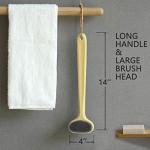 Bath Body Brush with Comfy Bristles Long Handle Gentle Exfoliation Improve Skin's Health and Beauty Bath Shower Wet or Dry Brushing Body Brush (Gold)