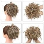 AISI BEAUTY Tousled Updo Hair Pieces Messy Bun Hair Scrunchies Extensions Hair Pieces and Ponytails Hair Extensions for Women (12H24(Light Golden Brown Mix Pale Golden Blonde Mixed))