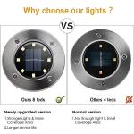 ZGWJ Solar Ground Lights,8 LED Solar Garden Lights Disk Lights Outdoor Waterproof Landscape Lights for Yard Walkway Patio Lawn Driveway Decoration 8 Pack